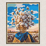 Алмазна мозаїка/вишивка Український сюжет. Букет бавовни 40*50 см Орігамі OD 30010, фото 4