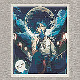 Алмазна мозаїка/вишивка Аніме. Геншин імпакт Сяо на тлі місяця 40*50 см Орігамі OD 30150 dp-a, фото 5