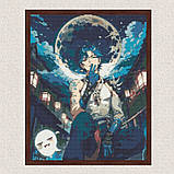 Алмазна мозаїка/вишивка Аніме. Геншин імпакт Сяо на тлі місяця 40*50 см Орігамі OD 30150 dp-a, фото 7