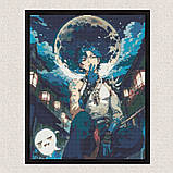 Алмазна мозаїка/вишивка Аніме. Геншин імпакт Сяо на тлі місяця 40*50 см Орігамі OD 30150 dp-a, фото 6