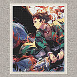 Алмазна мозаїка/вишивка Аніме. Клинок, що розсікає демонів. Тандзіро Камадо 40*50 см Орігамі OD 30770 dp-a, фото 5