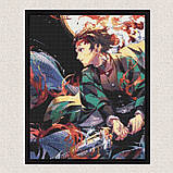 Алмазна мозаїка/вишивка Аніме. Клинок, що розсікає демонів. Тандзіро Камадо 40*50 см Орігамі OD 30770 dp-a, фото 6