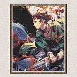 Алмазна мозаїка/вишивка Аніме. Клинок, що розсікає демонів. Тандзіро Камадо 40*50 см Орігамі OD 30770 dp-a, фото 4