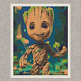 Алмазна мозаїка/вишивка Вартові Галактики. Малюк Грут 40*50 см Орігамі OD 30940, фото 5