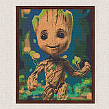 Алмазна мозаїка/вишивка Вартові Галактики. Малюк Грут 40*50 см Орігамі OD 30940, фото 7