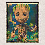 Алмазна мозаїка/вишивка Вартові Галактики. Малюк Грут 40*50 см Орігамі OD 30940, фото 4