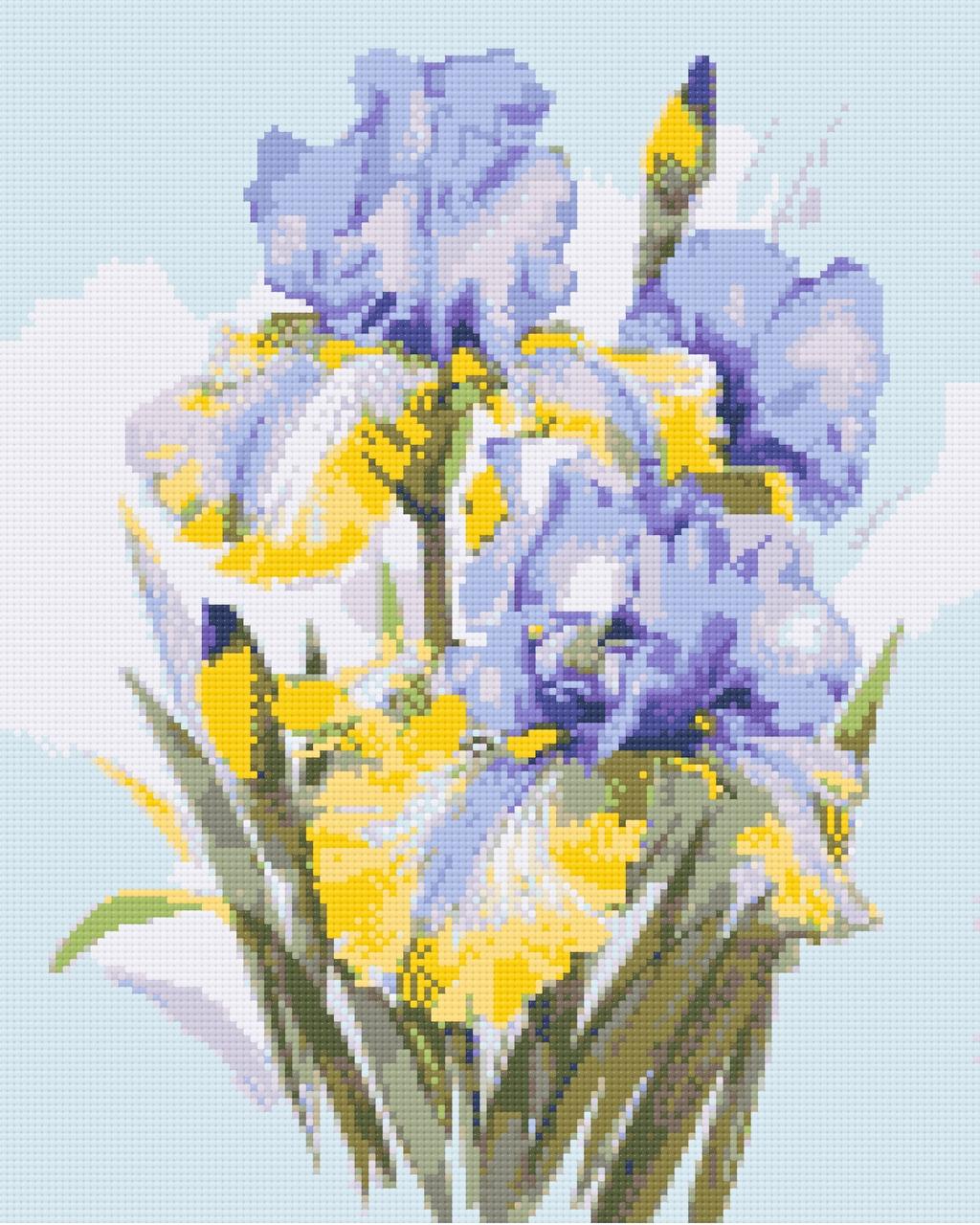 Алмазна мозаїка/вишивка Букет ірисів 40*50 см Орігамі OD 31600, фото 1
