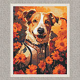 Алмазна мозаїка/вишивка Пес Патрон у вишиванці 40*50 см Орігамі OD 32021, фото 5