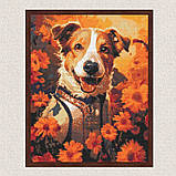 Алмазна мозаїка/вишивка Пес Патрон у вишиванці 40*50 см Орігамі OD 32021, фото 7
