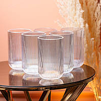 Ребристі склянки набір високих склянок 6 шт 400 мл