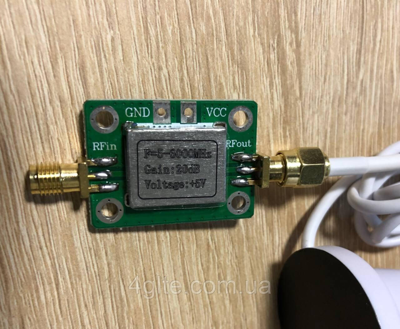 Широкосмуговий 5-6000MHz малошумний радіочастотний підсилювач 20dB, підсилювач сигналу RF SMA-SMA, 5v, фото 1