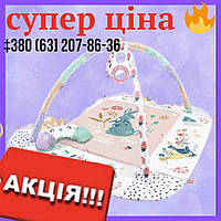 Детский игровой коврик с подвесными игрушками интерактивный 110х100см RICOKIDS Nukido Польша