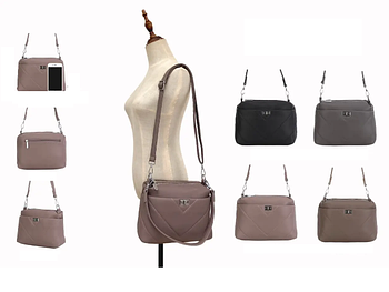 Сумка жіноча крос-боді 27*18 см на два відділення зі штучної шкіри в різних кольорах Liza