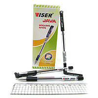 Ручка масл. Wiser "Java" 0,7мм с грипом черная 12 шт. в упаковке (java-blk)