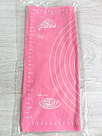 Силіконовий антипригарний килимок для випікання та розкачування тіста 40x30 Рожевий