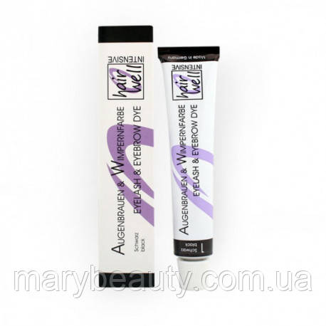 Фарба для брів та вій Hair Well колір чорний, 20 мл, фото 1