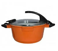 Кастрюля с крышкой Barton Steel BS-6924-orange 24 см 3.3 л оранжевая g