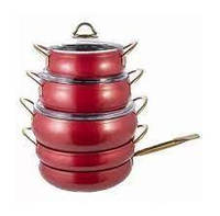 Набор посуды OMS 3040-Red 9 предметов красный g