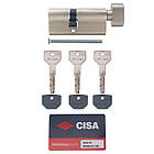 Цилиндр CISA ASIX P8 70T (35*35T) никель матовый 3 ключа, фото 8