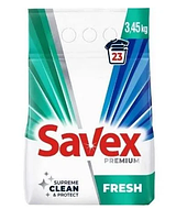 Стиральный порошок Savex Premium Fresh автомат 3,45кг, 23 стирки Удаляет стойкие пятна и неприятные запахи