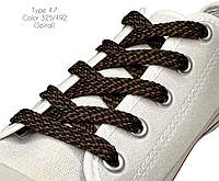 Шнурки для обуви плоские 100см Черный+коричневый Спираль 8-10мм полиэстер