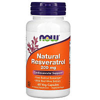 Ресвератрол NOW Foods Resveratrol 200 mg 60 Veg Caps AM, код: 7518548