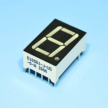 Індикатор світлодіодний 1 разряд 14.2мм ЗК, зелений E10561-J-UG-0-W Toyo