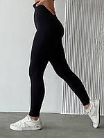 Женские лосины Эфектные ПУШ АП фитнес лосины леггинсы стильные для отдыха прогулок в черном цвете XL