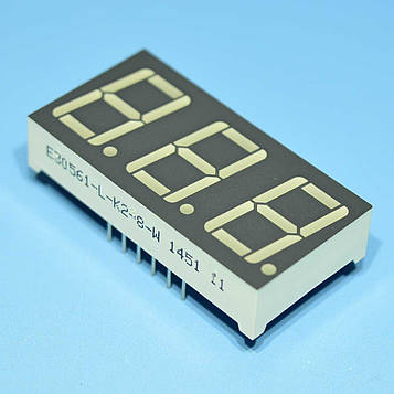 Індикатор світлодіодний 3 разряди 14.2мм ЗК, динаміка, зелений E30561-L-K2-8-W Toyo