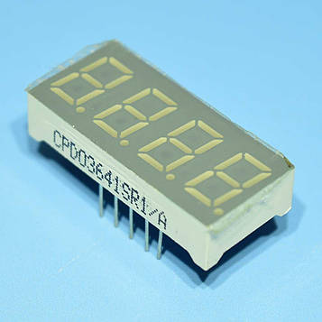 Індикатор світлодіодний 4 разряда 9мм ЗА, динаміка, червоний CPD03641SR1/A CPM