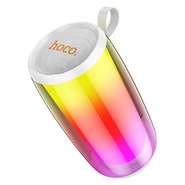 Бездротова Портативна Bluetooth Колонка Акустика Hoco HC18 Jumper з RGB підсвічуванням |BT5.1, 10W, 10h, AUX/FM/USB/TF/TWS| Білий