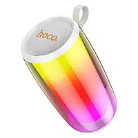 Беспроводная Портативная Bluetooth Колонка Акустика Hoco HC18 Jumper RGB |BT5.1, 10W, 10h, FM/TF/TWS| Белый