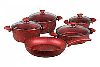 Набор посуды OMS 3002-01-02-Red 9 предметов красный g