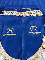 Штори в кабіну трактора John Deere Джон Дір на лобове скло-1 шт. та бічні-2 шт. колір синій