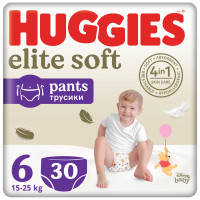 Подгузник Huggies Elite Soft 6 (15-25 кг) Mega 30 шт (5029053582436)