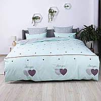 Постельное белье евро ТЕП Mint&Grey Hearts 2-00880-24943 200х215 см g