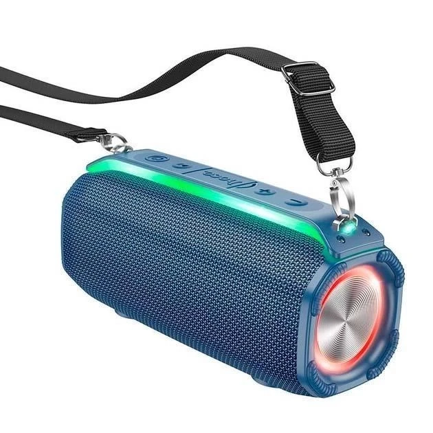 Портативна Бездротова Bluetooth Колонка Акустика HOCO Rick sports BT speaker HC23 IPX4 | RGB, 10W, BT5.3, FM/TF/USB, TWS | Синій