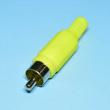 Штекер RCA кабельний, корпус пластм., жовтий CC-006Y