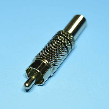 Штекер RCA, корпус метал, d6,5мм, WTY0064 дві чорні полоси