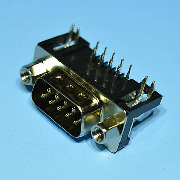 Штекер DB-9M 9pin кутовий монтажний (на плату) Ninigi