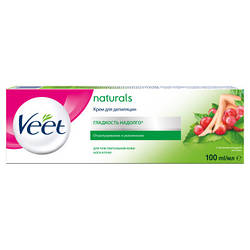 Крем для депіляції Veet Naturals з олією виноградних кісток. для почуттів. шкіри 100 мл (4680012390427) e