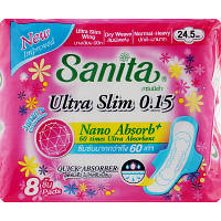 Гигиенические прокладки Sanita Dry & Fit Ultra Slim Wing 24.5 см 8 шт. 8850461601795 i