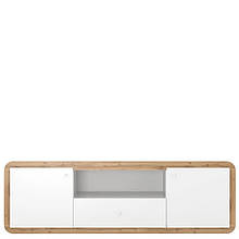 Тумба під телевізор у вітальню з ЛДСП RTV2D1S Скі Gerbor Німфея альба/Дуб аппалачі