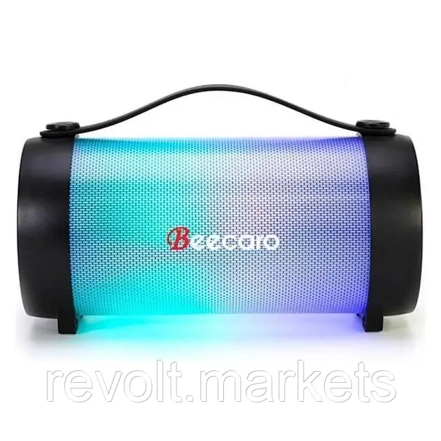 Портативна бездротова Bluetooth колонка акустика Beecaro with RGB Light RX22E |BT5.0, TWS, 6W, FM, AUX| Чорний