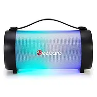 Портативная беспроводная Bluetooth колонка акустика Beecaro with RGB Light RX22 |BT5.0, TWS, FM, AUX| Черный
