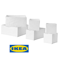 Набір коробок IKEA SKUBB (ІКЕА СКУББ). 00428549. 6 предметів. Білий