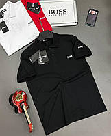 LI Поло футболка рубашка мужская Hugo Boss Premium черная мужское поло чоловічес / хьюго босс / поло