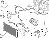 Радіатор кондиціонера 1.4i, 1.6i + АС Doblo 2005-2016, Артикул: 51801843, OE: 51801843, 6001070972, Виробник: