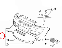 Бампер передній Doblo 2005-2016, Артикул: FIA07DO007T, OE: 735417815, Виробник: EUROBUMP