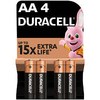 Батарейка Duracell AA лужні 4 шт. в упаковці 5000394052536 / 81551270 JLK